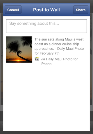 Version 2.0 Facebook Screen