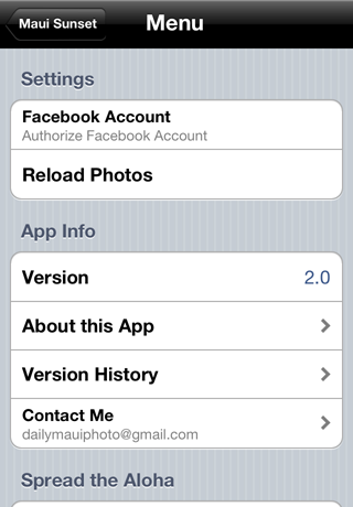 Version 2.0 Menu, Top