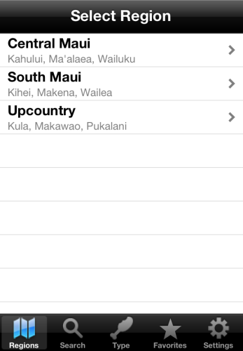 iPhone Version - Regions List